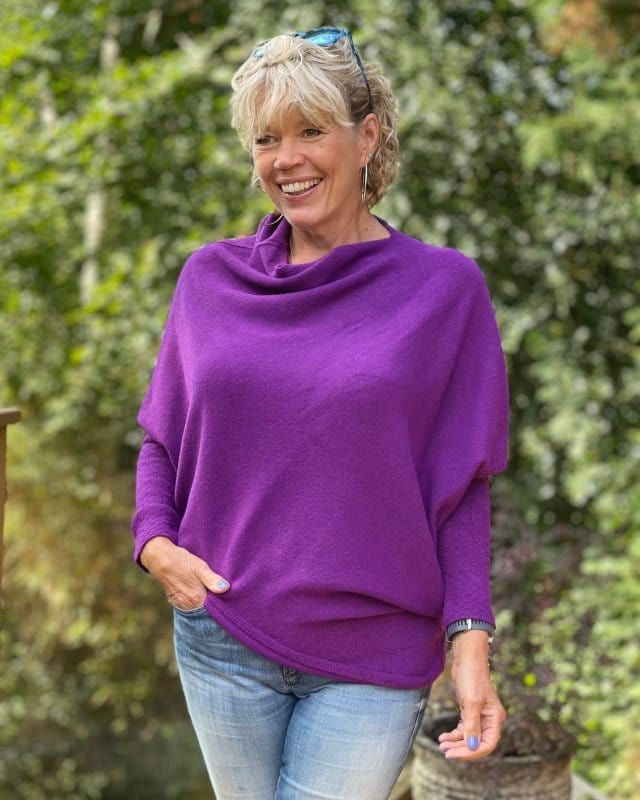 clothing Soft Knit Asymmetric Jumper - Magenta