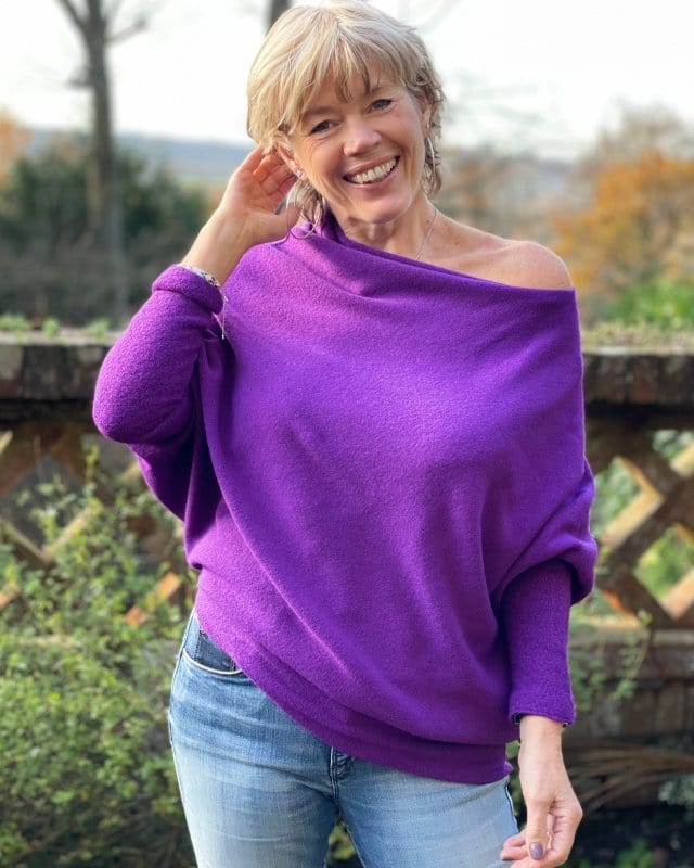 clothing Soft Knit Asymmetric Jumper - Magenta