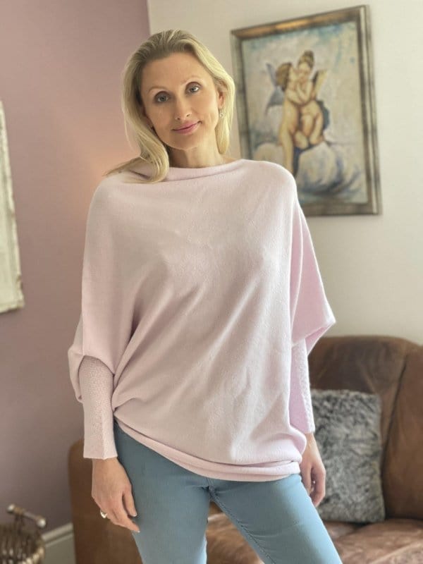 clothing Soft Knit Asymmetric Jumper - Pale Pink