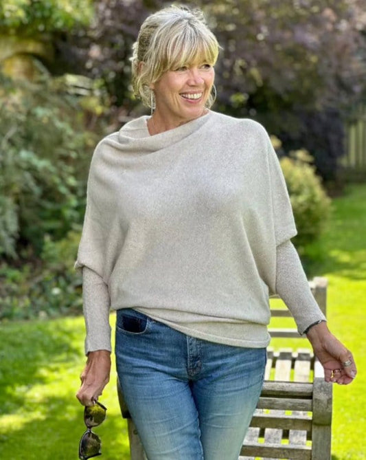 clothing Soft Knit Asymmetric Jumper - Sand