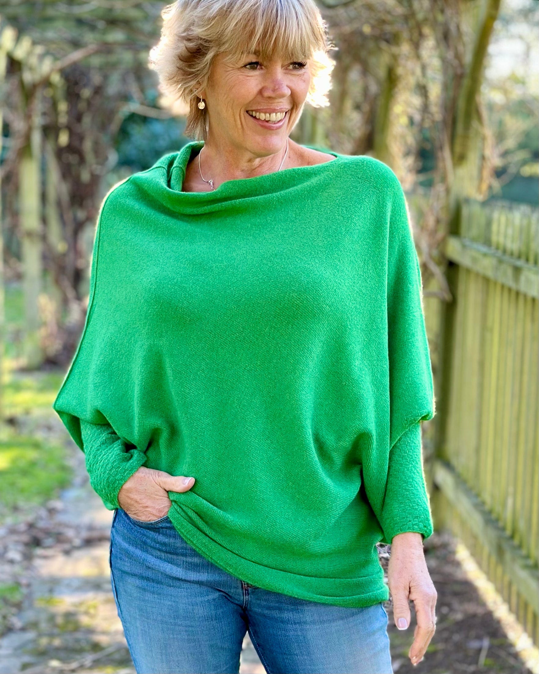 clothing Soft Knit Asymmetric Jumper - Verde