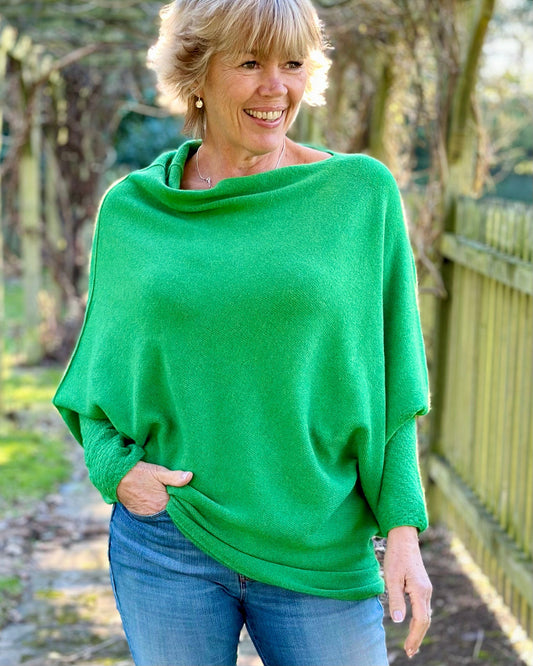 clothing Soft Knit Asymmetric Jumper - Verde