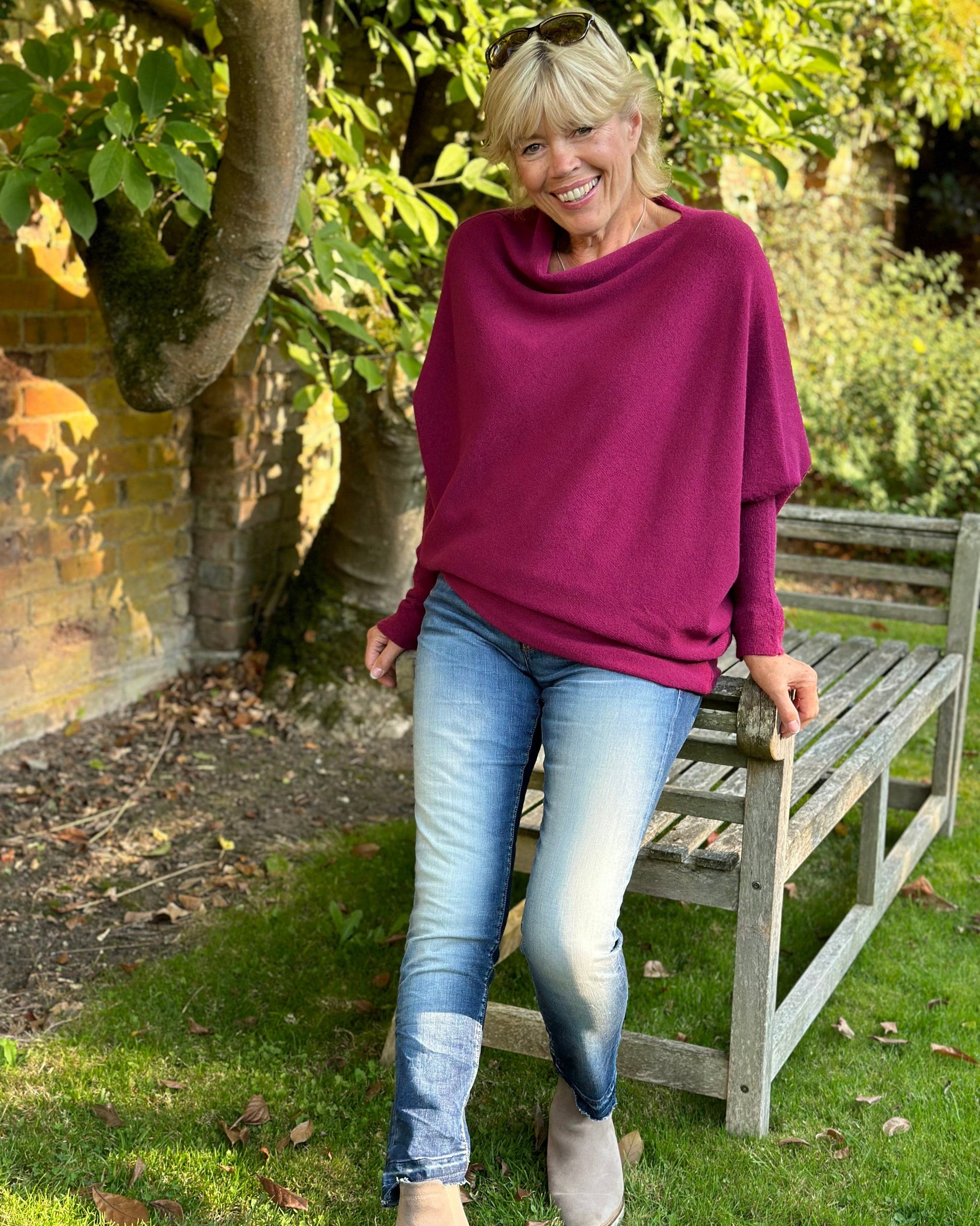 Clothing Soft Knit Asymmetric Jumper - Wine