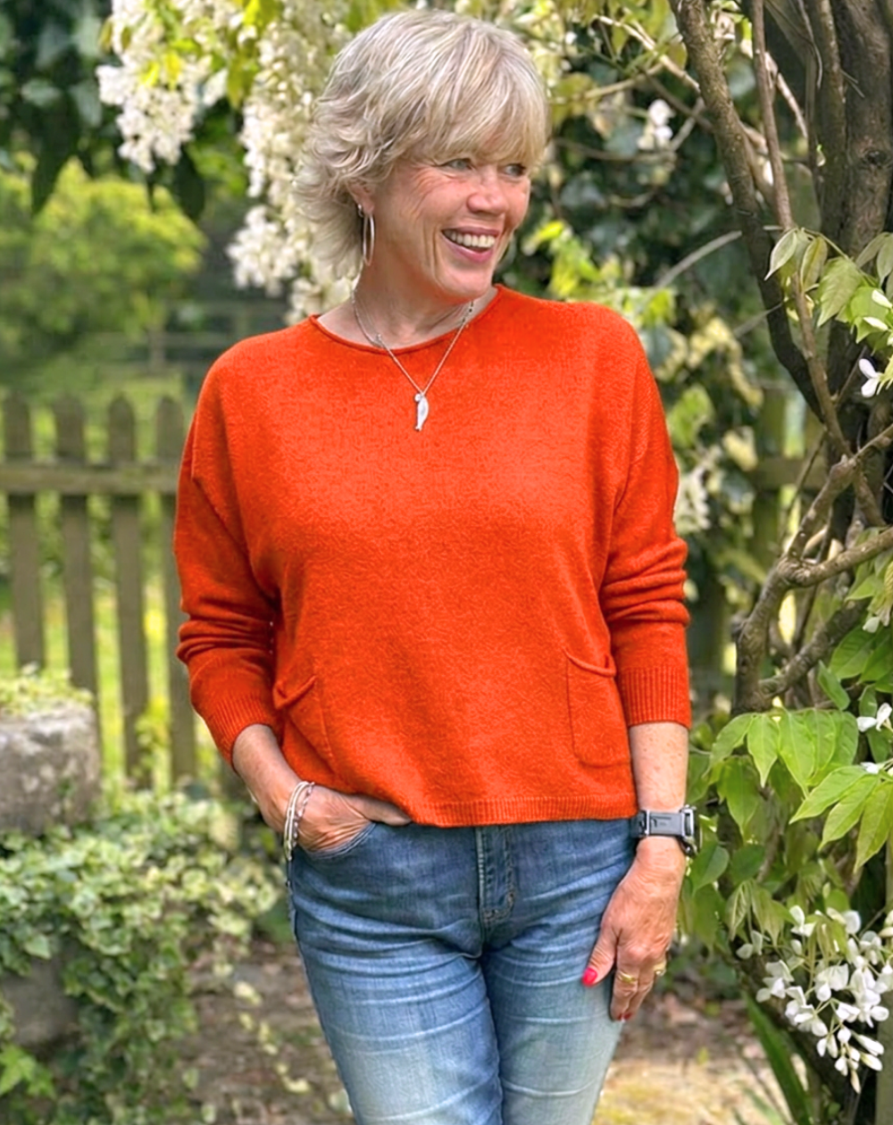 clothing Soft Knit Pocket Jumper - Dark Orange