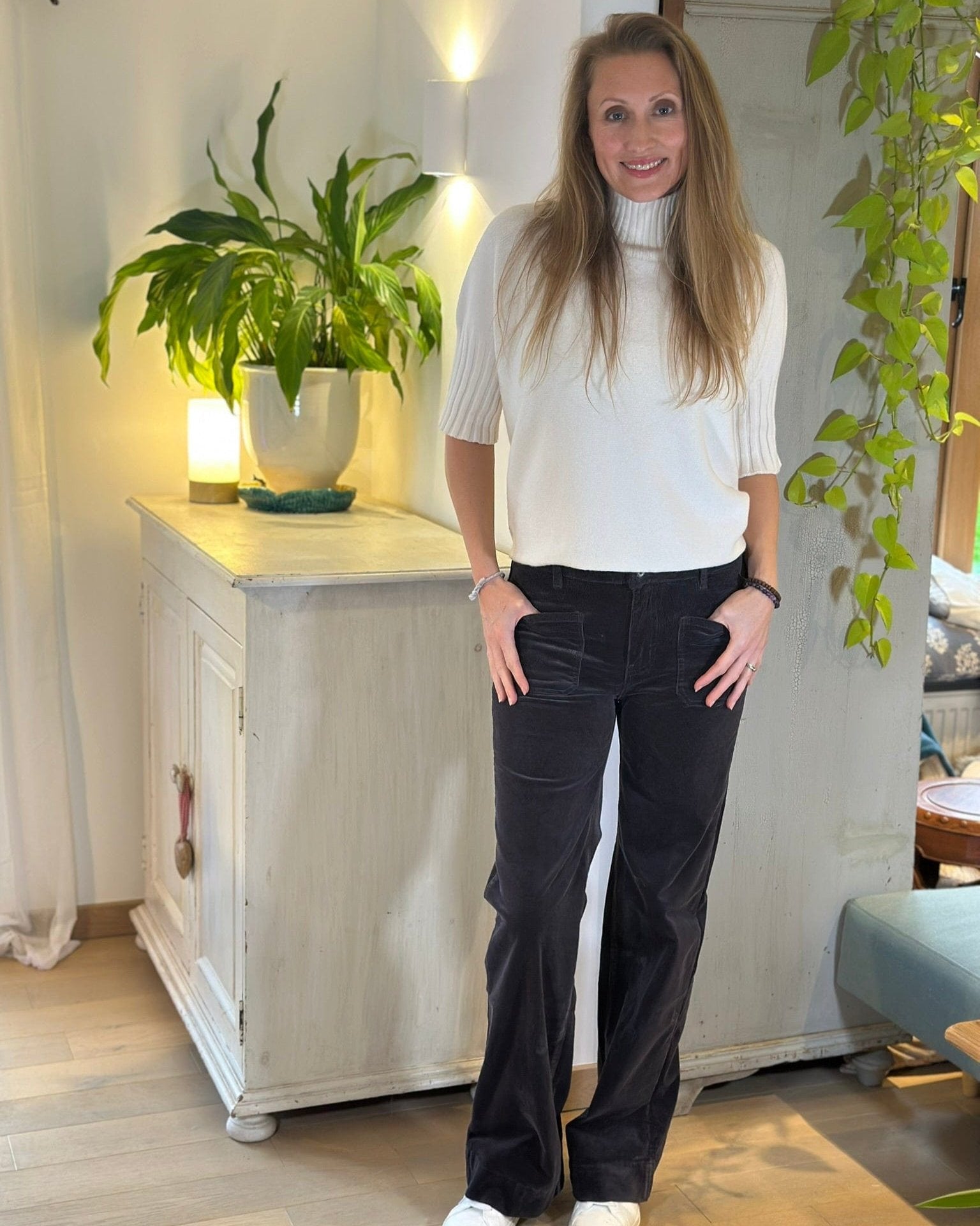 Clothing Stretchy Wide Cords - Grey