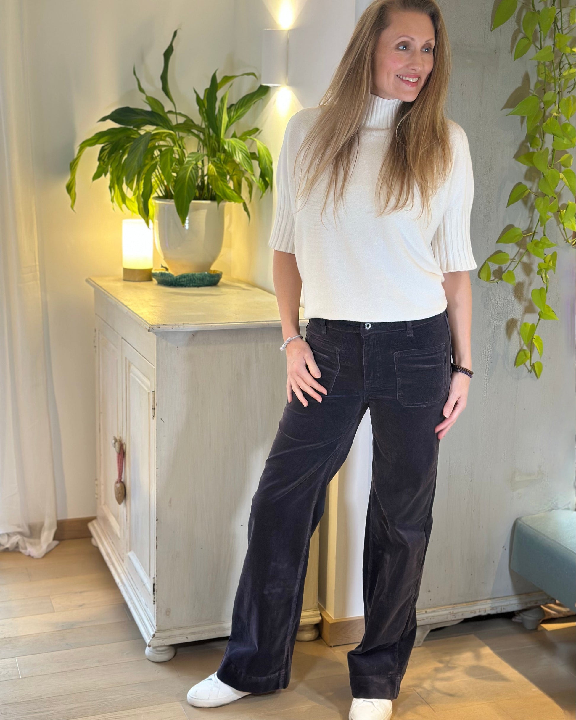 Clothing Stretchy Wide Cords - Grey