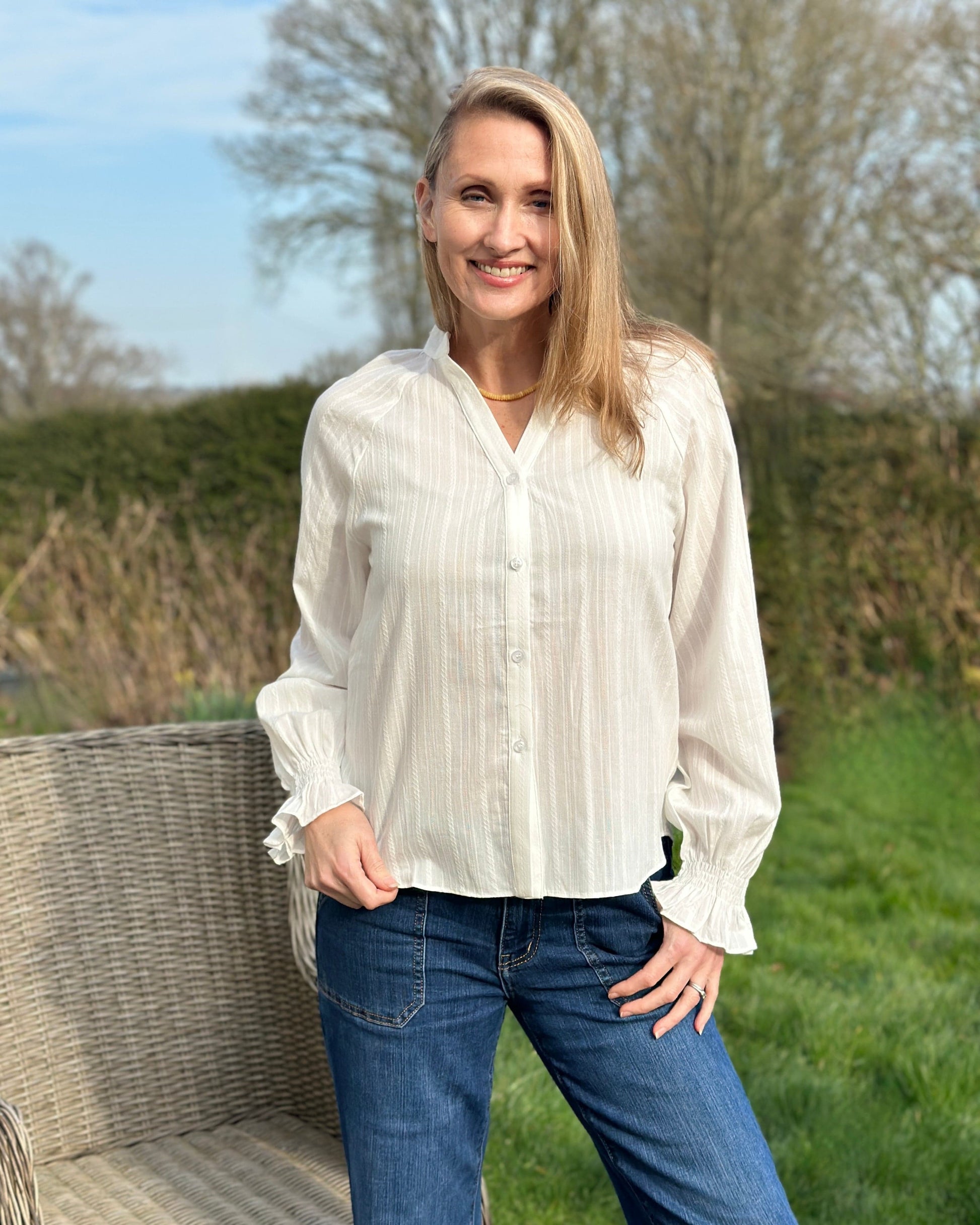 Clothing Theresa Embroidered Blouse - White