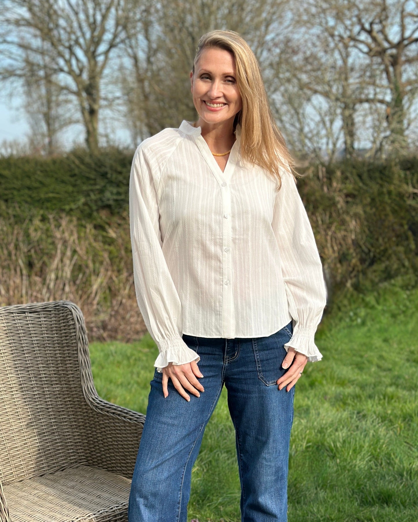 Clothing Theresa Embroidered Blouse - White