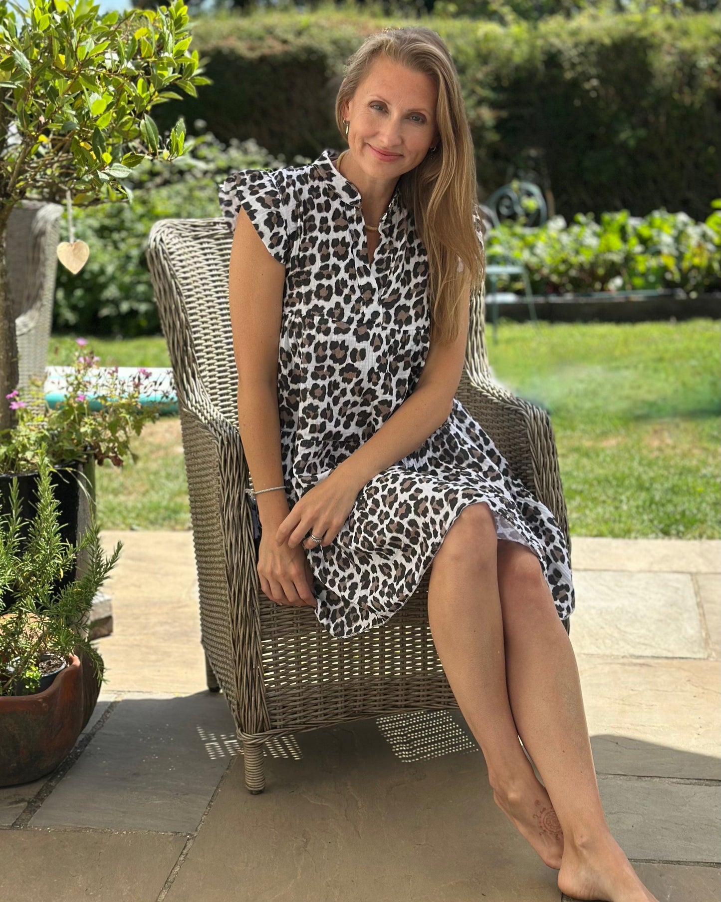Clothing Tiered Leopard Print Dress - Brown/Black