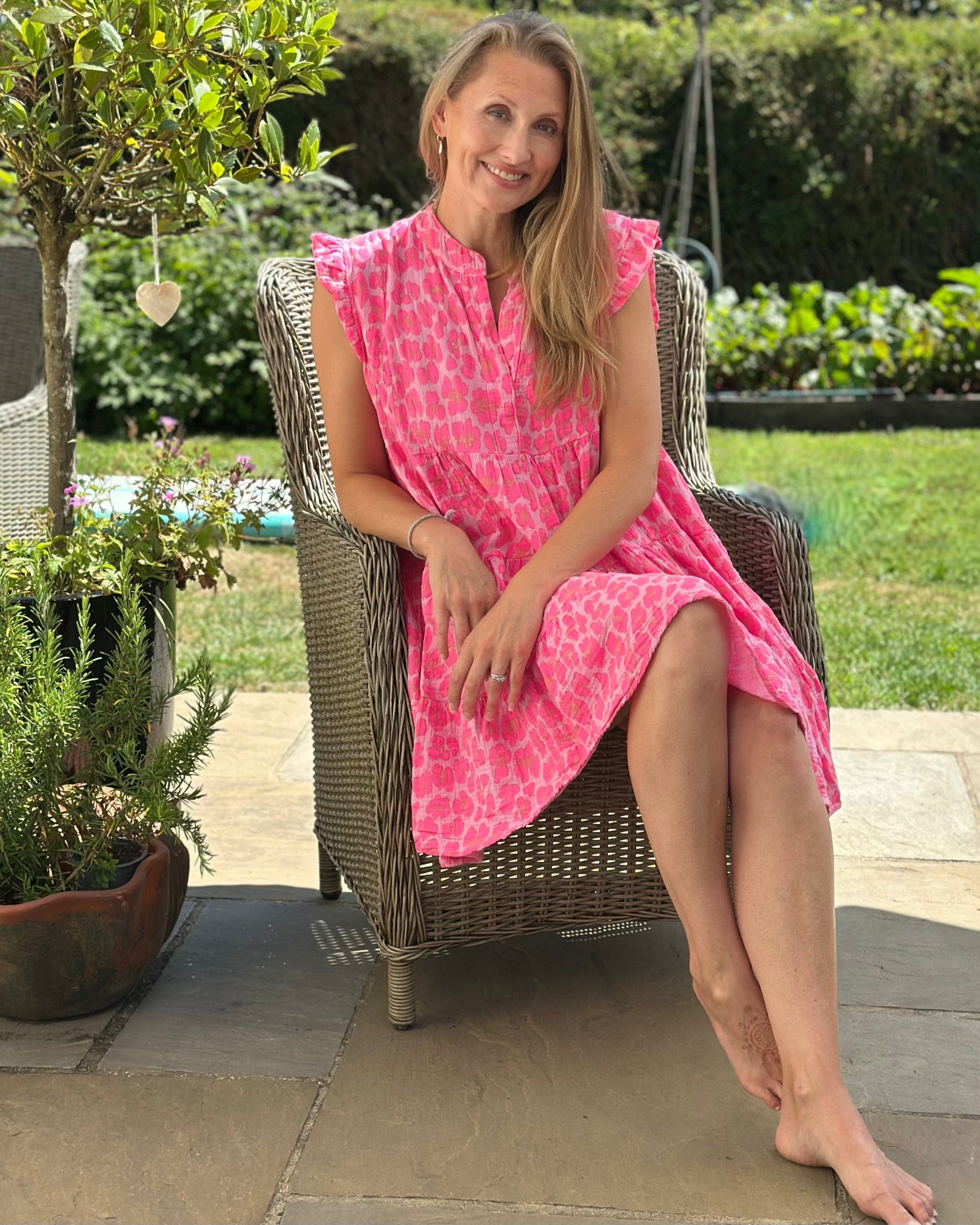 Clothing Tiered Leopard Print Dress - Pinks