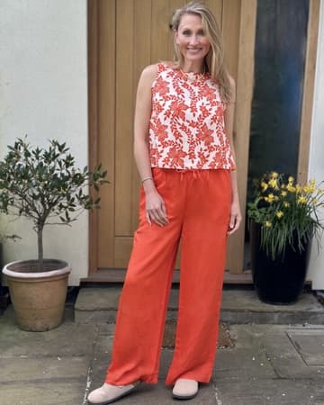 Clothing Tomato Linen Mix Wide Leg Trousers