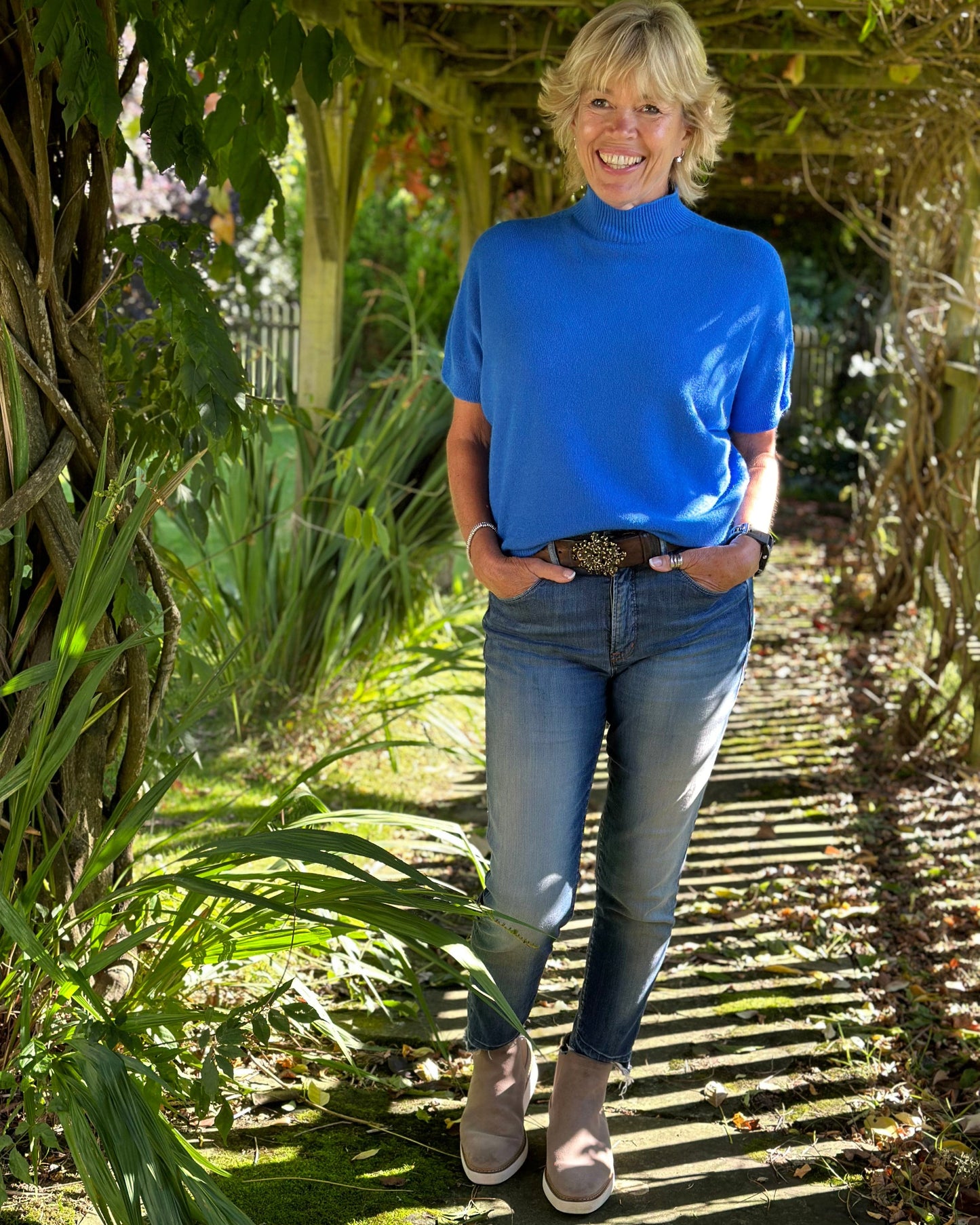 clothing Turtle Neck Short Sleeve Jumper - Cobalt Blue