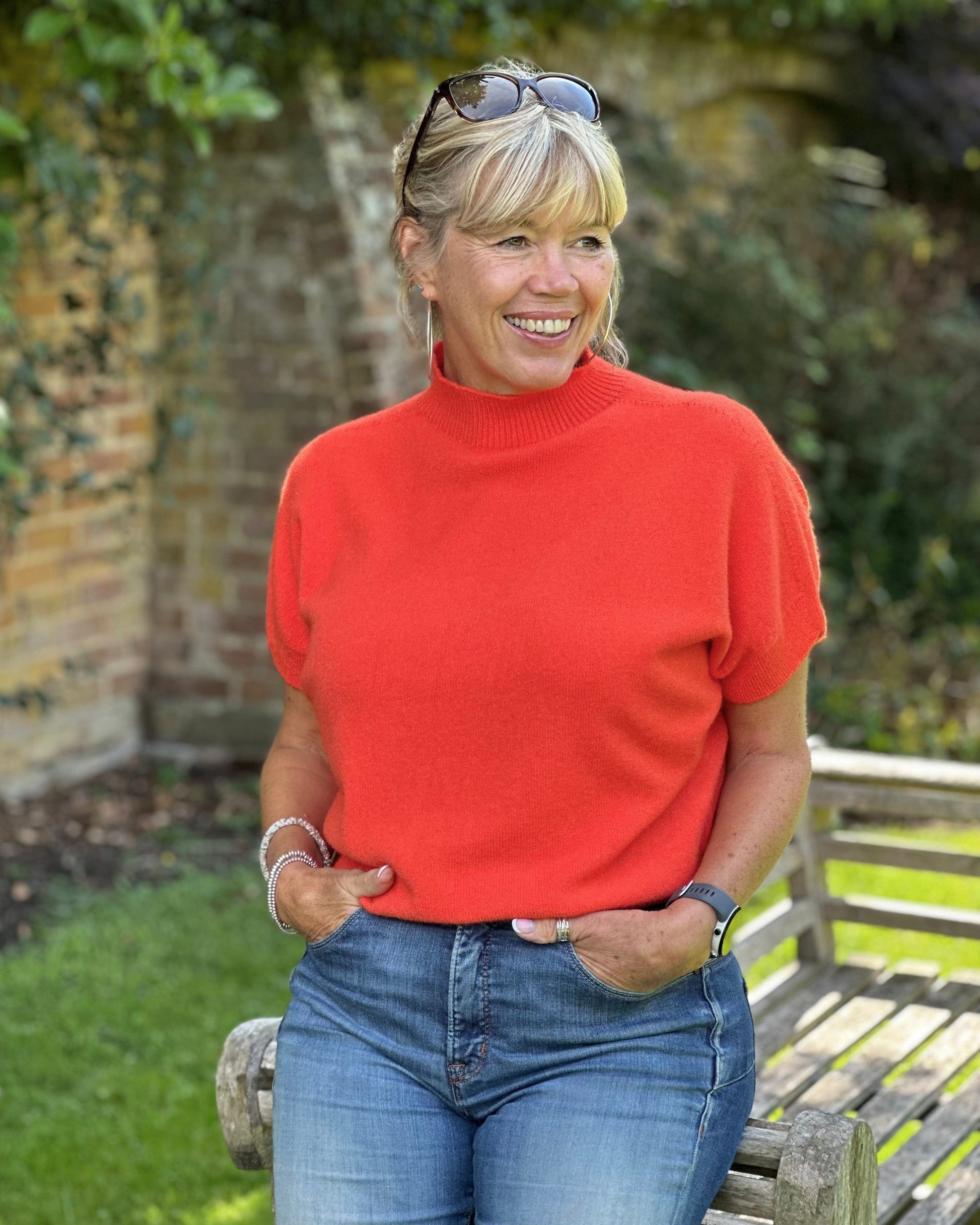 clothing Turtle Neck Short Sleeve Jumper - Orange