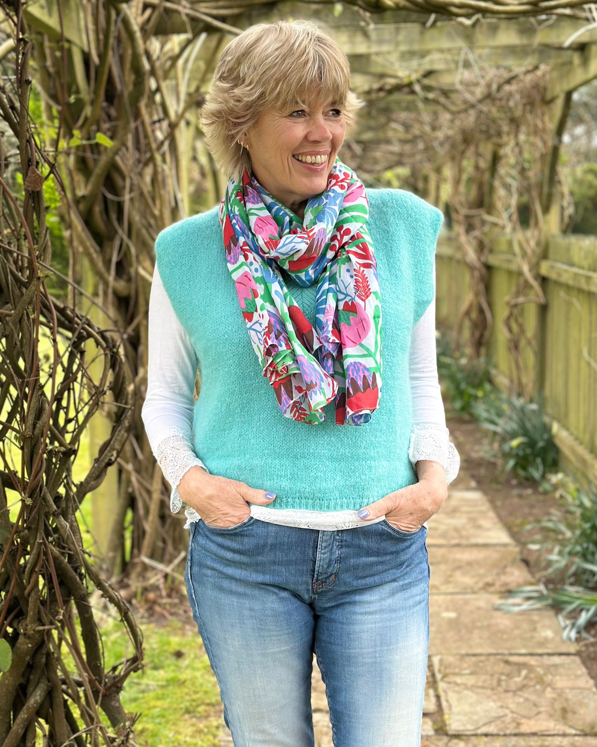 clothing V Neck Mohair Tank Top - Sea Green