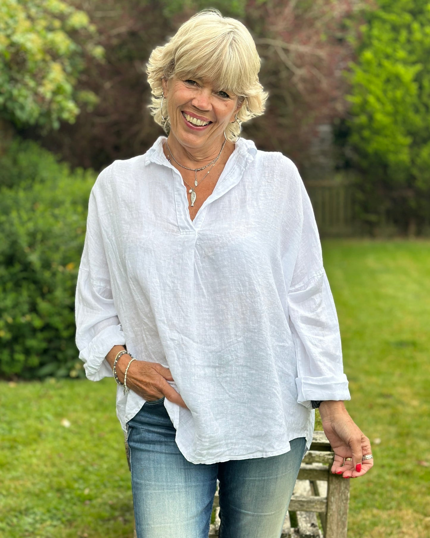 Clothing White Linen Shirt
