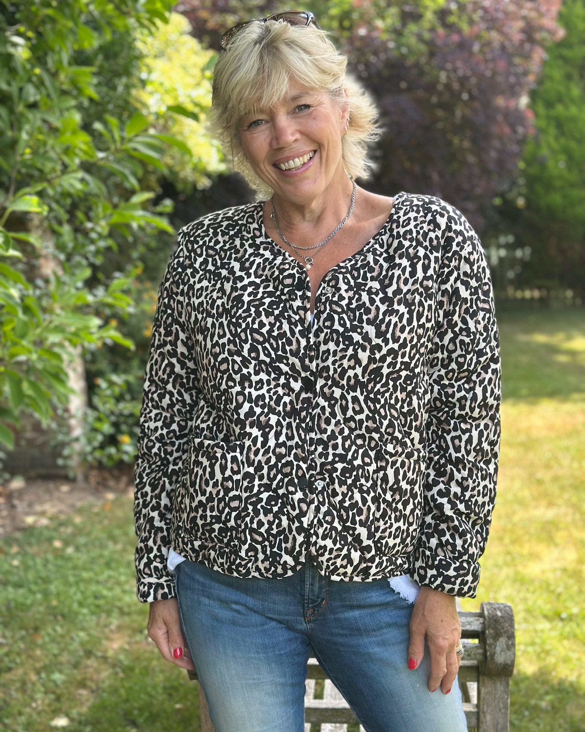 Clothing Yumi Quilted Leopard Print Jacket - Brown/Black