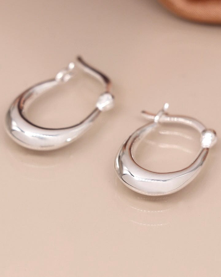 jewellery Sterling Silver Oval Hoop Earrings