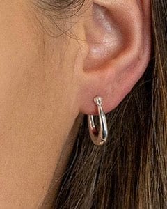 jewellery Sterling Silver Oval Hoop Earrings