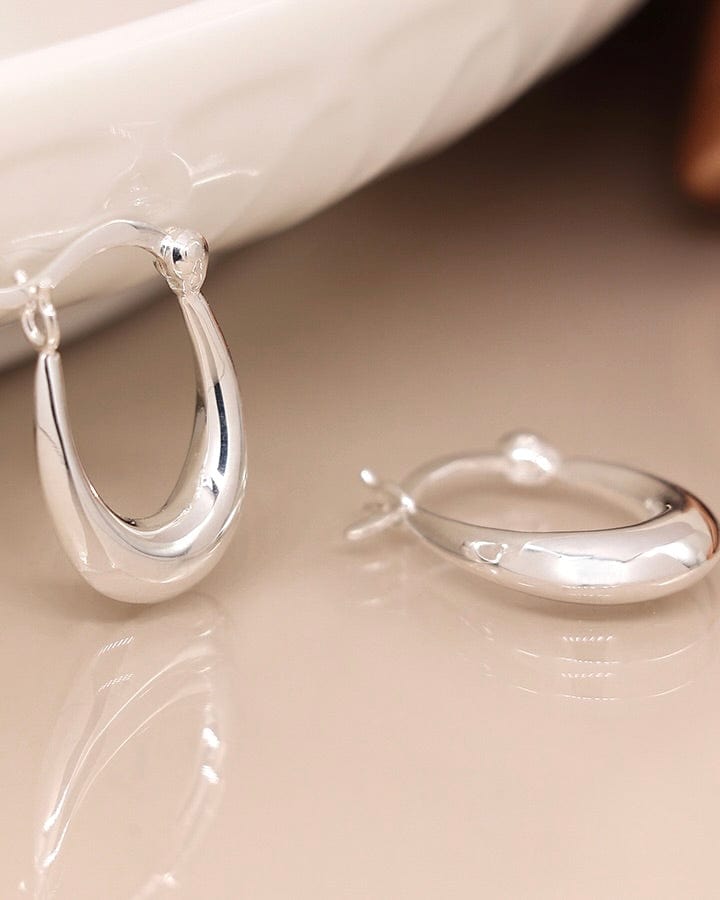jewellery Sterling Silver Oval Hoop Earrings
