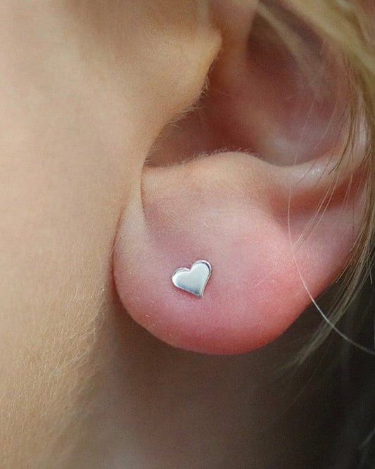 jewellery Sterling Silver Tiny Heart Studs