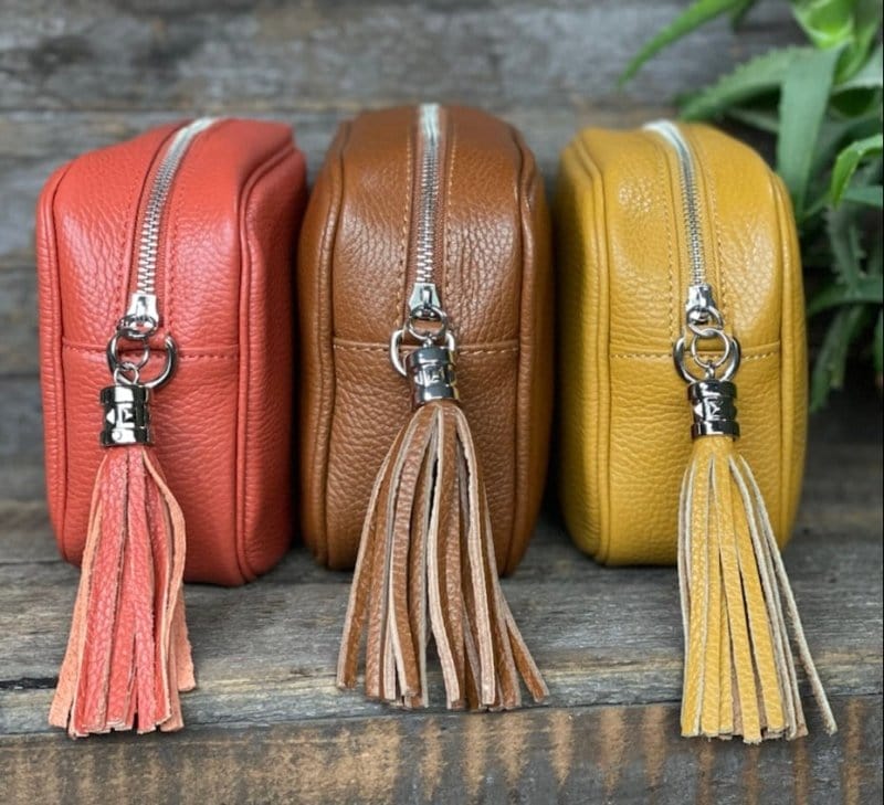 Leather Tassel Bag Leather Tassel Bag - Mustard With Silver
