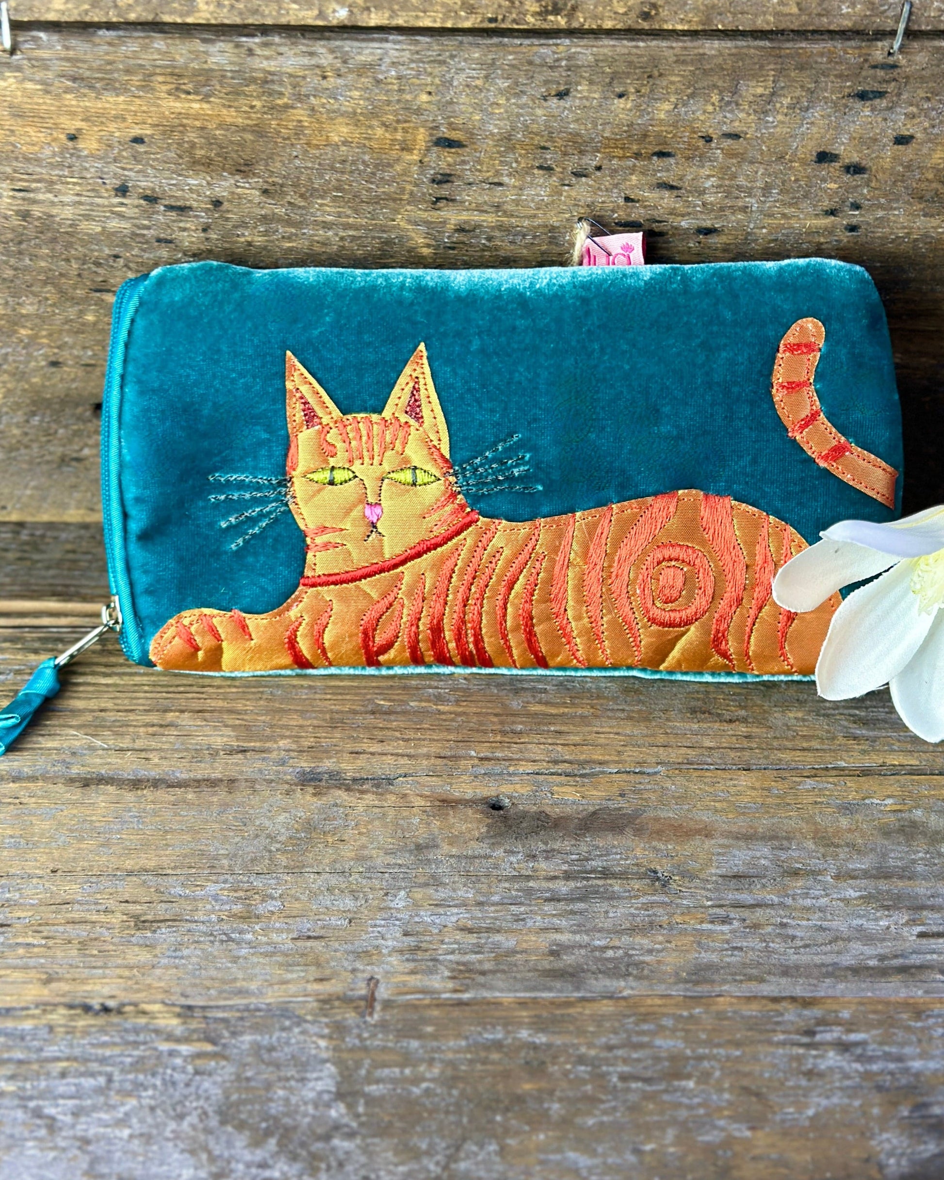 Make up bag Velvet Glasses Pouch With Ginger Cat