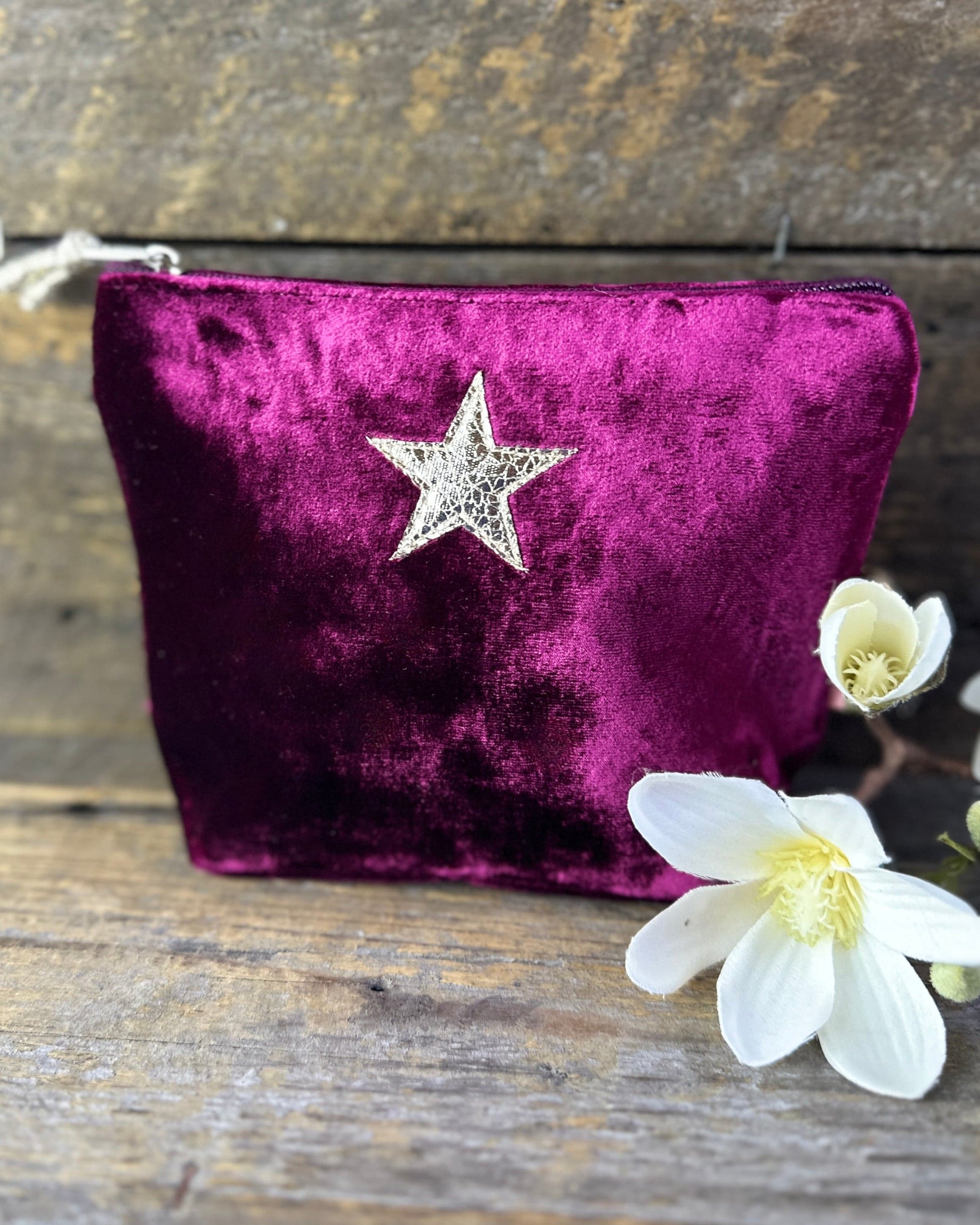 Make up bag Velvet Make Up Bag With Shiny Star - Burgundy