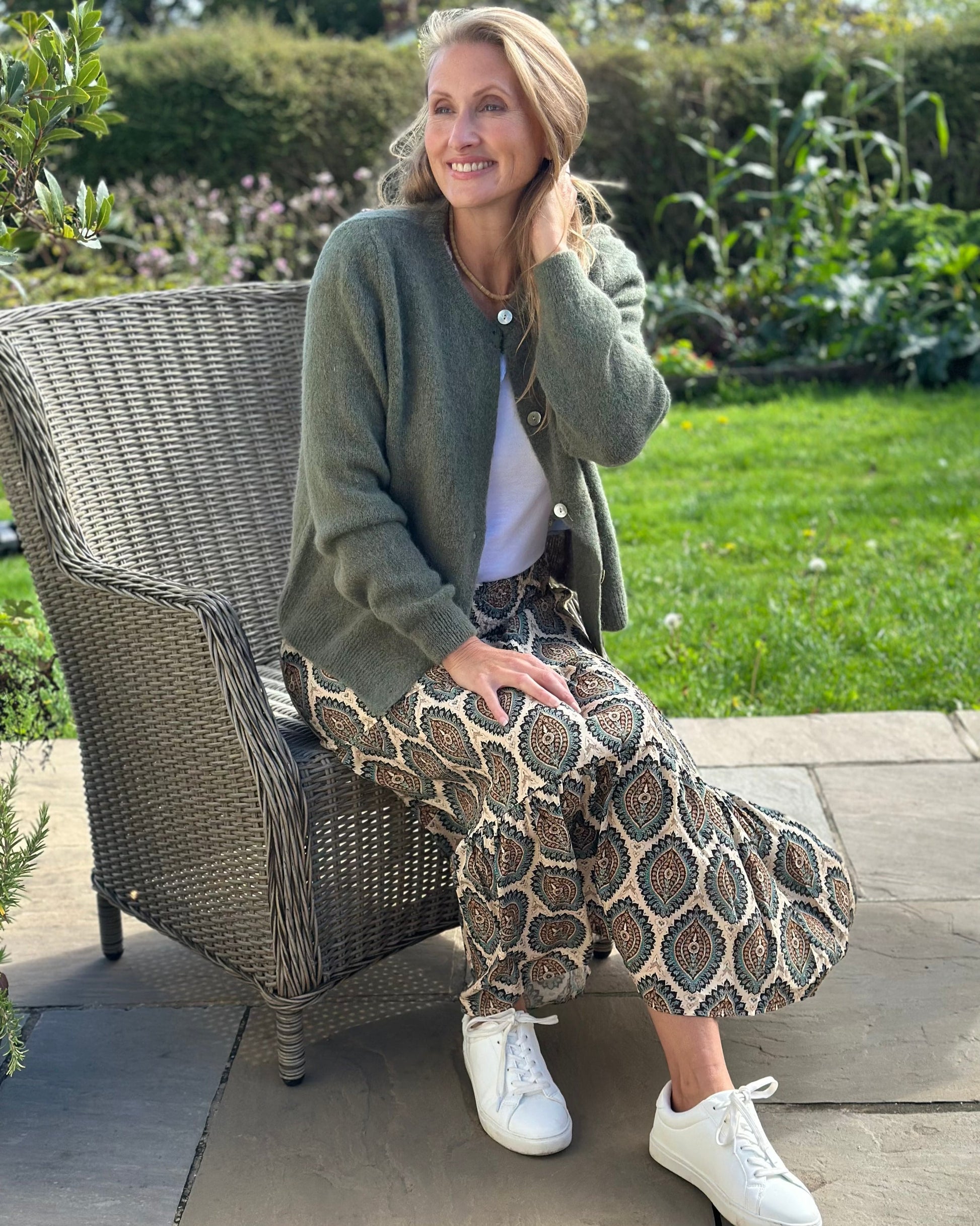 Patterned Tiered Skirt/Dress - Brown/Teal