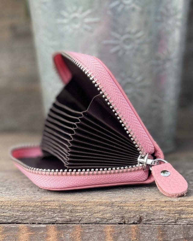 purse Leather Card Holder Purse - Pink