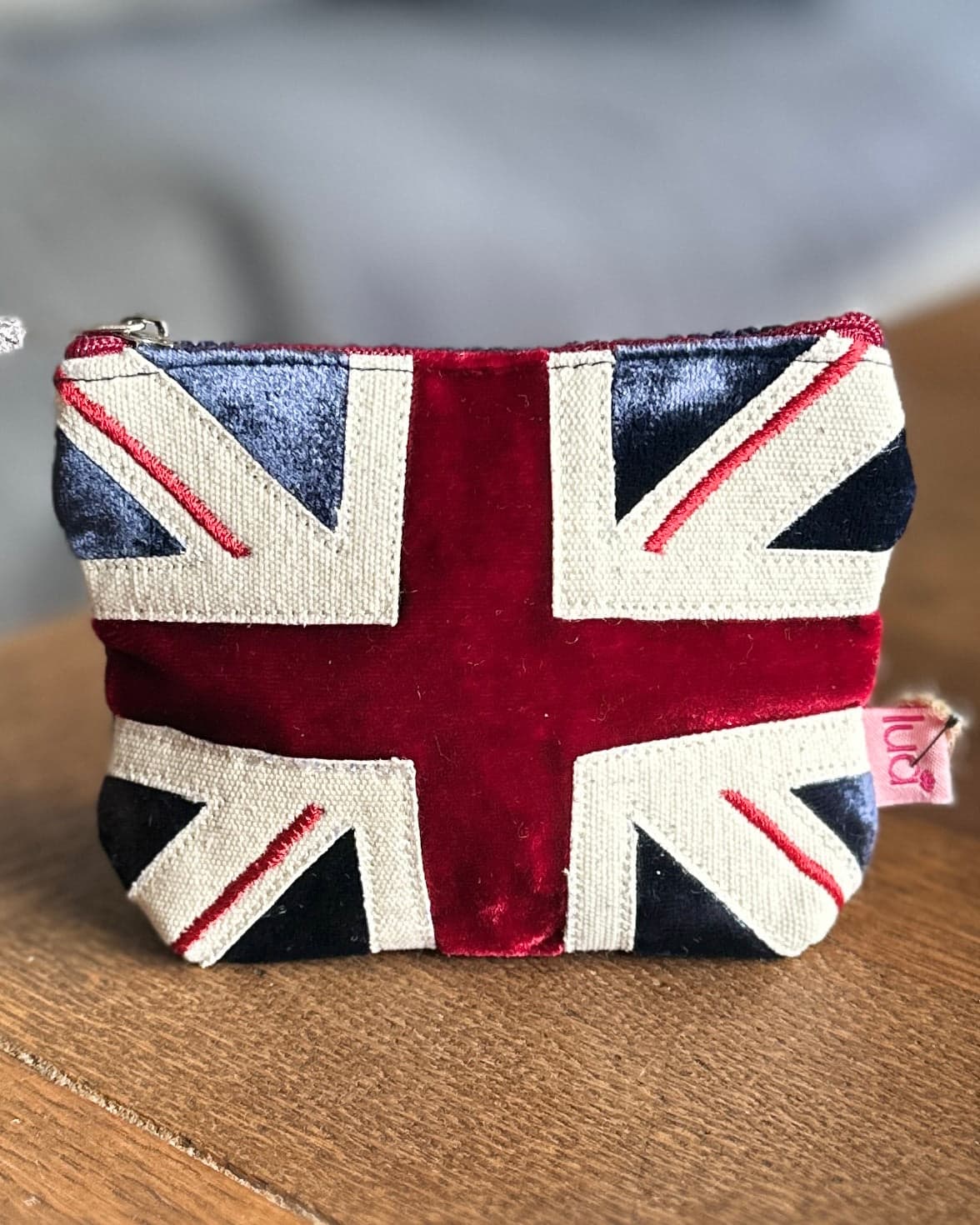 purse Velvet Embroidered Union Jack Mini Purse