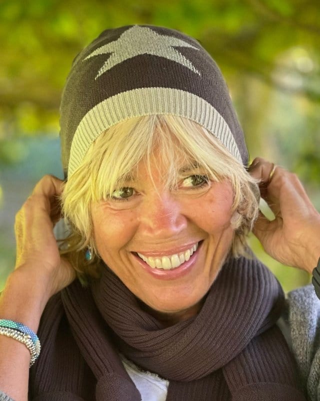 scarf Knitted Cotton Lurex Star Beanie - Charcoal/Pale Grey