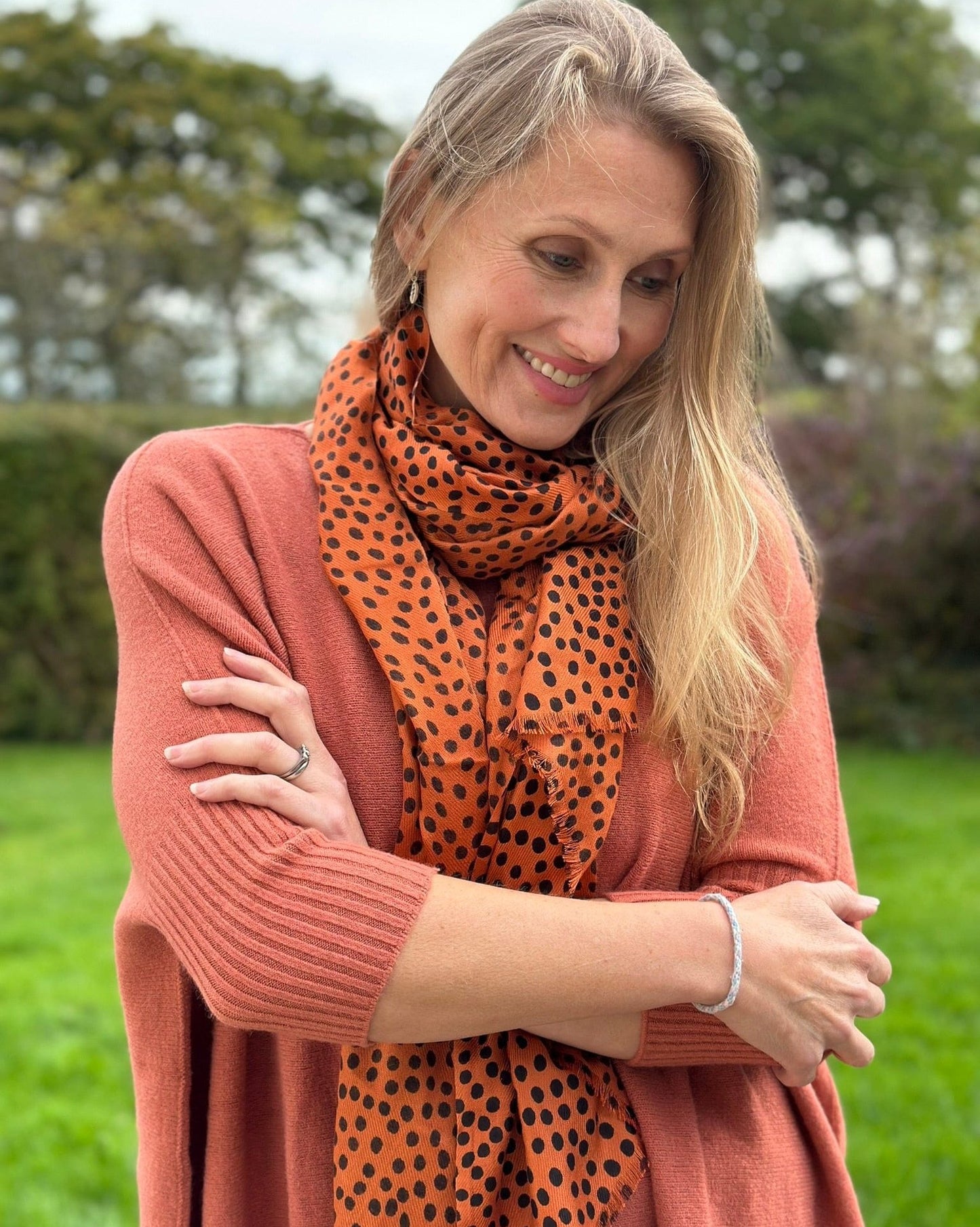 scarf Sienna Polka Dot Bamboo Viscose Scarf