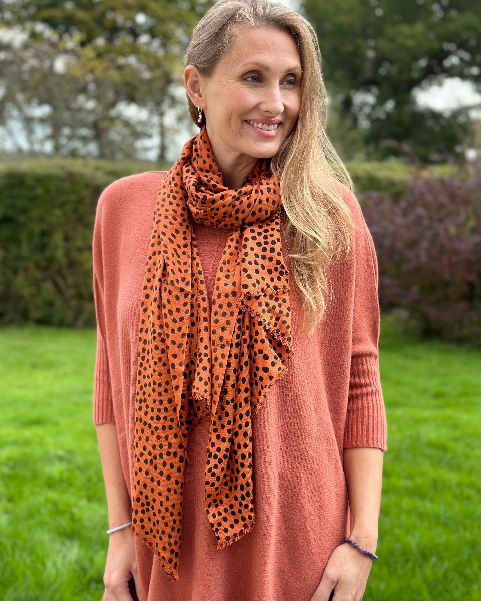 scarf Sienna Polka Dot Bamboo Viscose Scarf