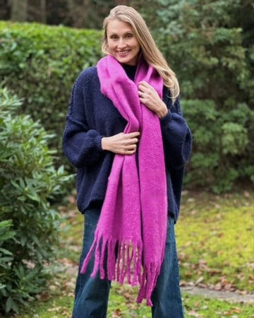 Scarves Cosy Plain Winter Scarf - Lilac Pink