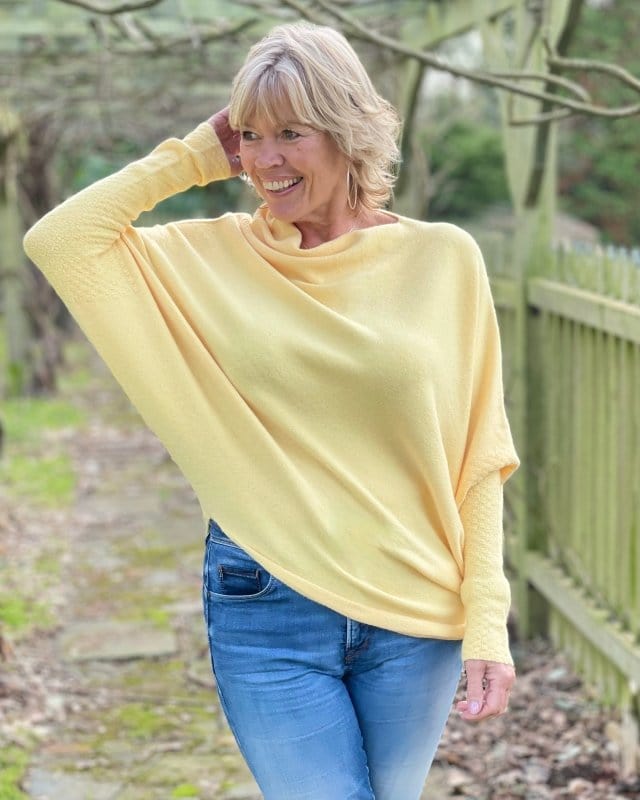 Soft Knit Asymmetric Jumper - Yellow