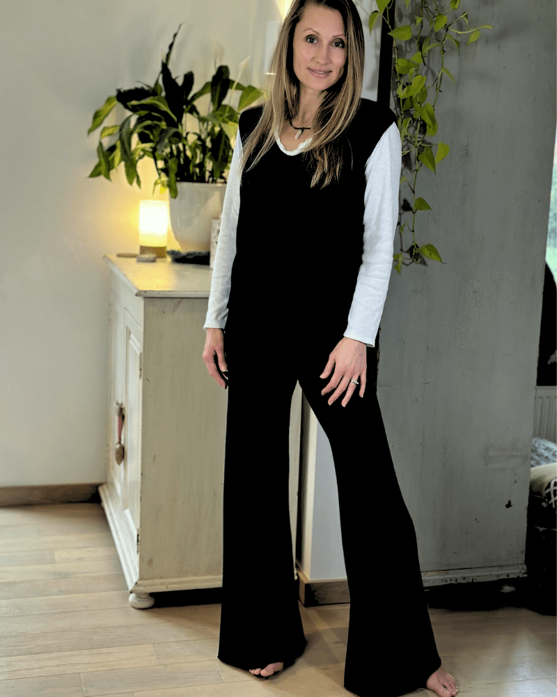 Wide Leg Super Soft Trousers - Black