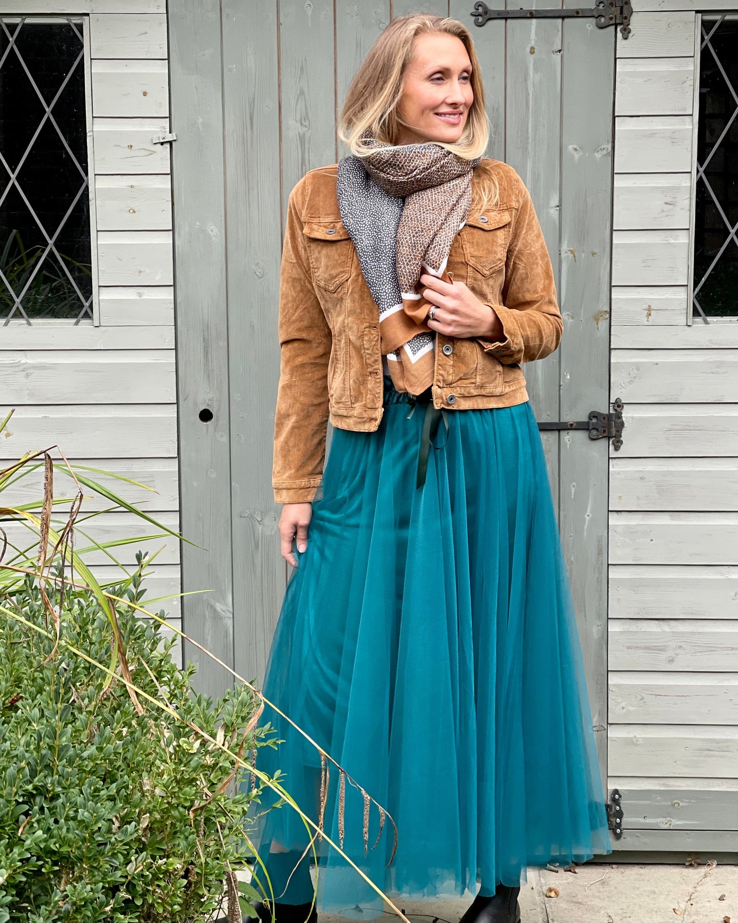 clothing Long Pleated Tulle Skirt - Teal