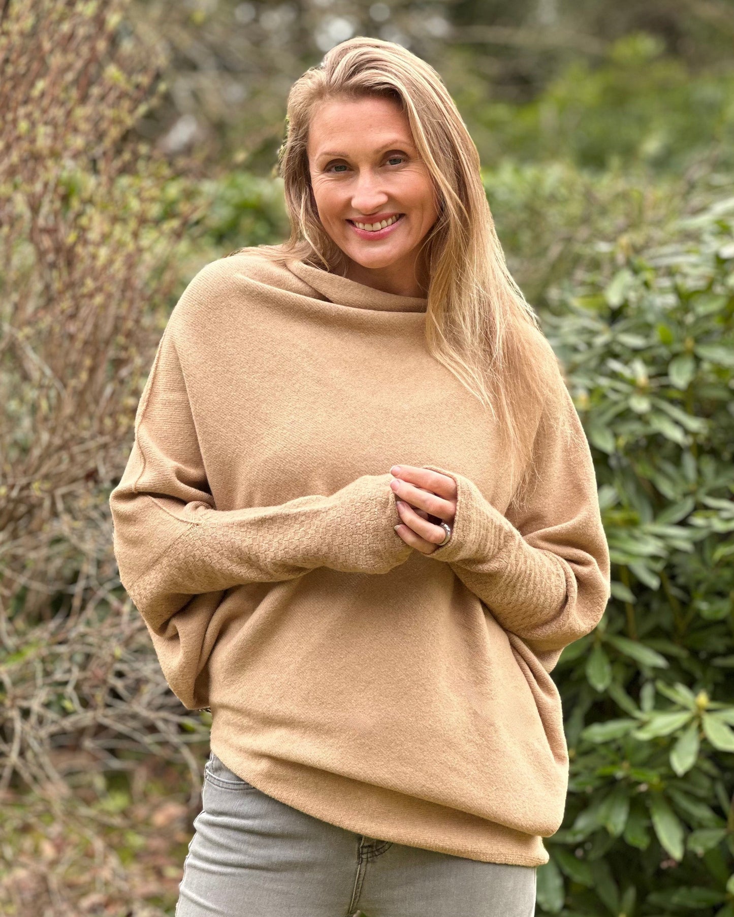 clothing Soft Knit Asymmetric Jumper - Camel