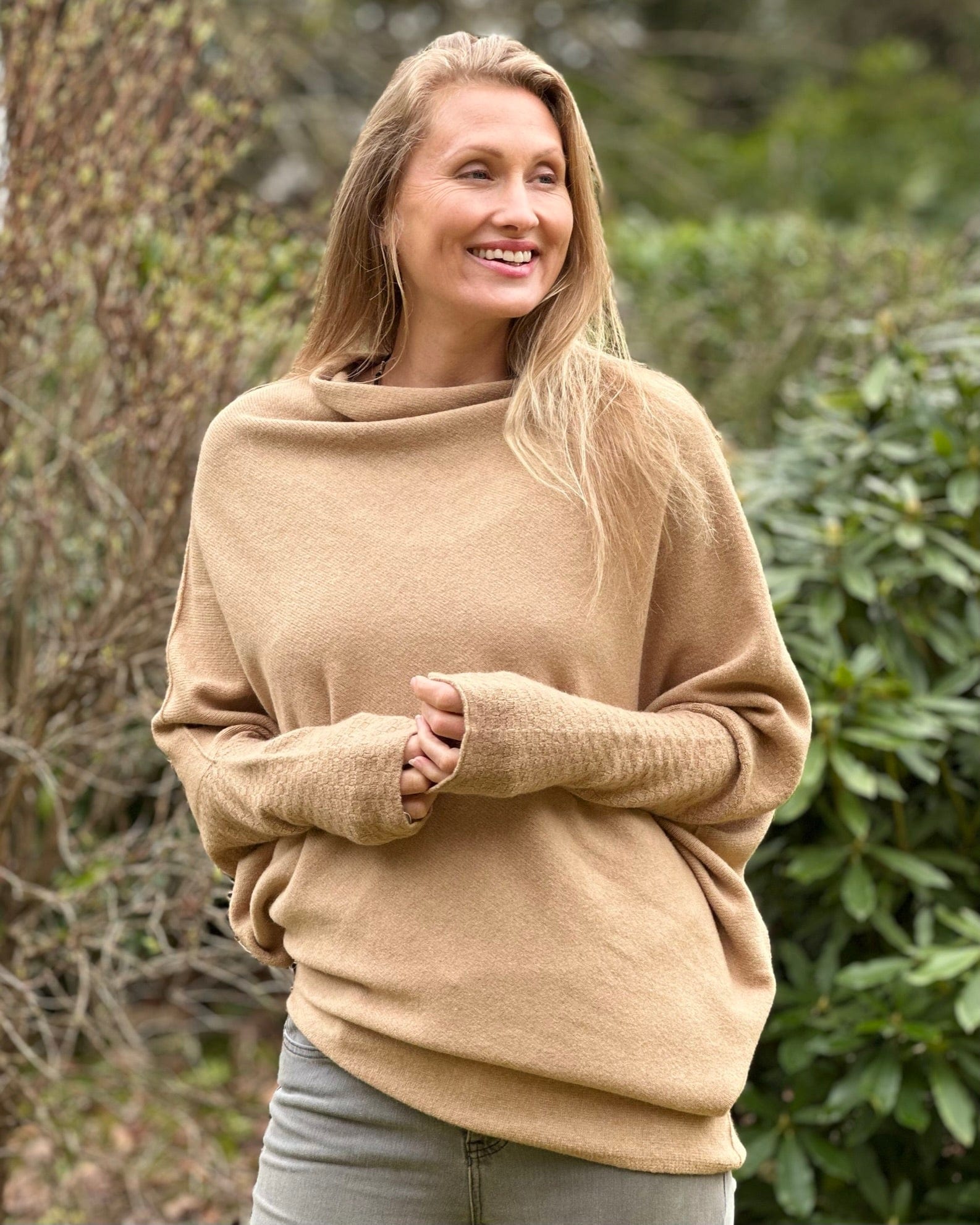 clothing Soft Knit Asymmetric Jumper - Camel