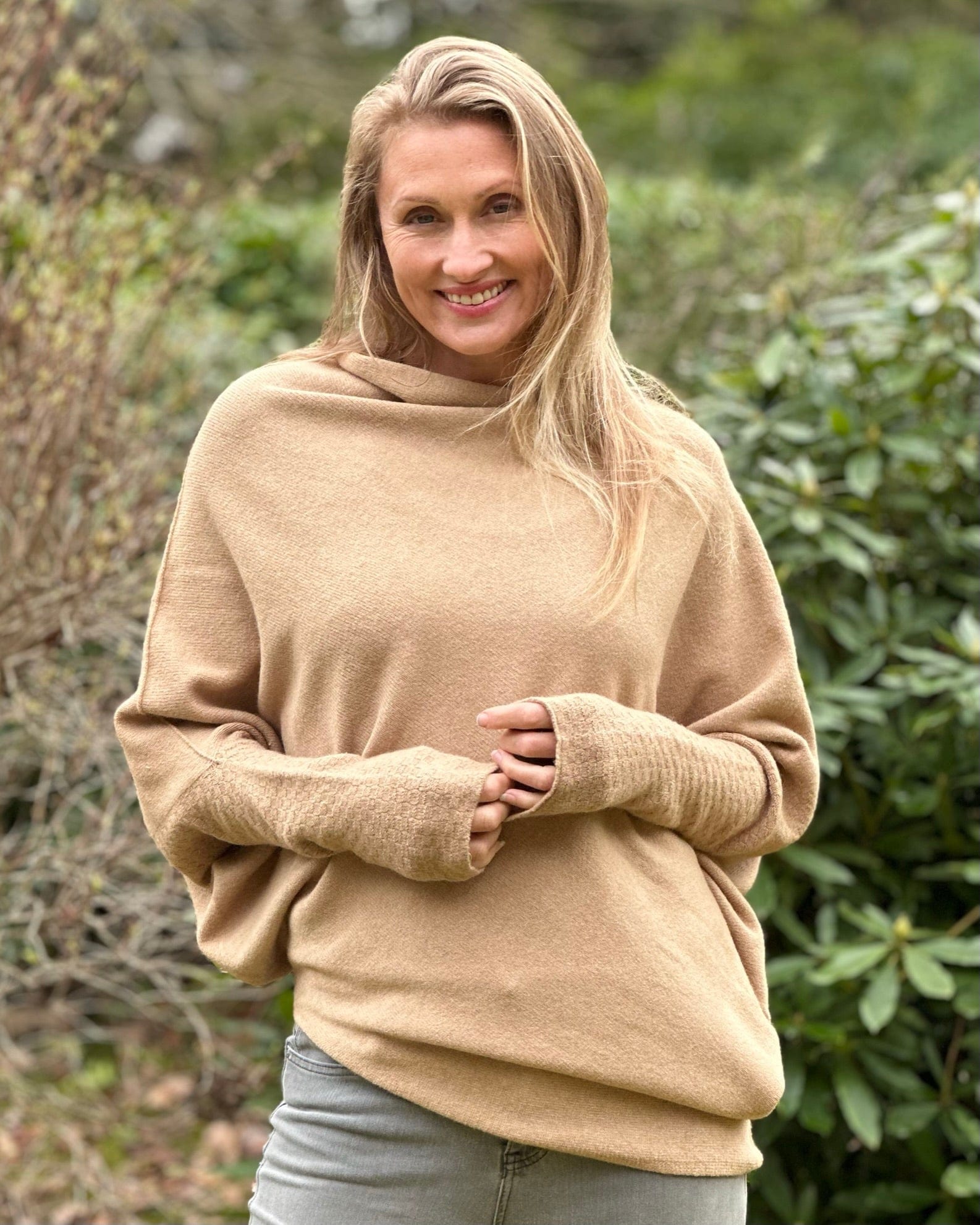 clothing Soft Knit Asymmetric Jumper - Camel