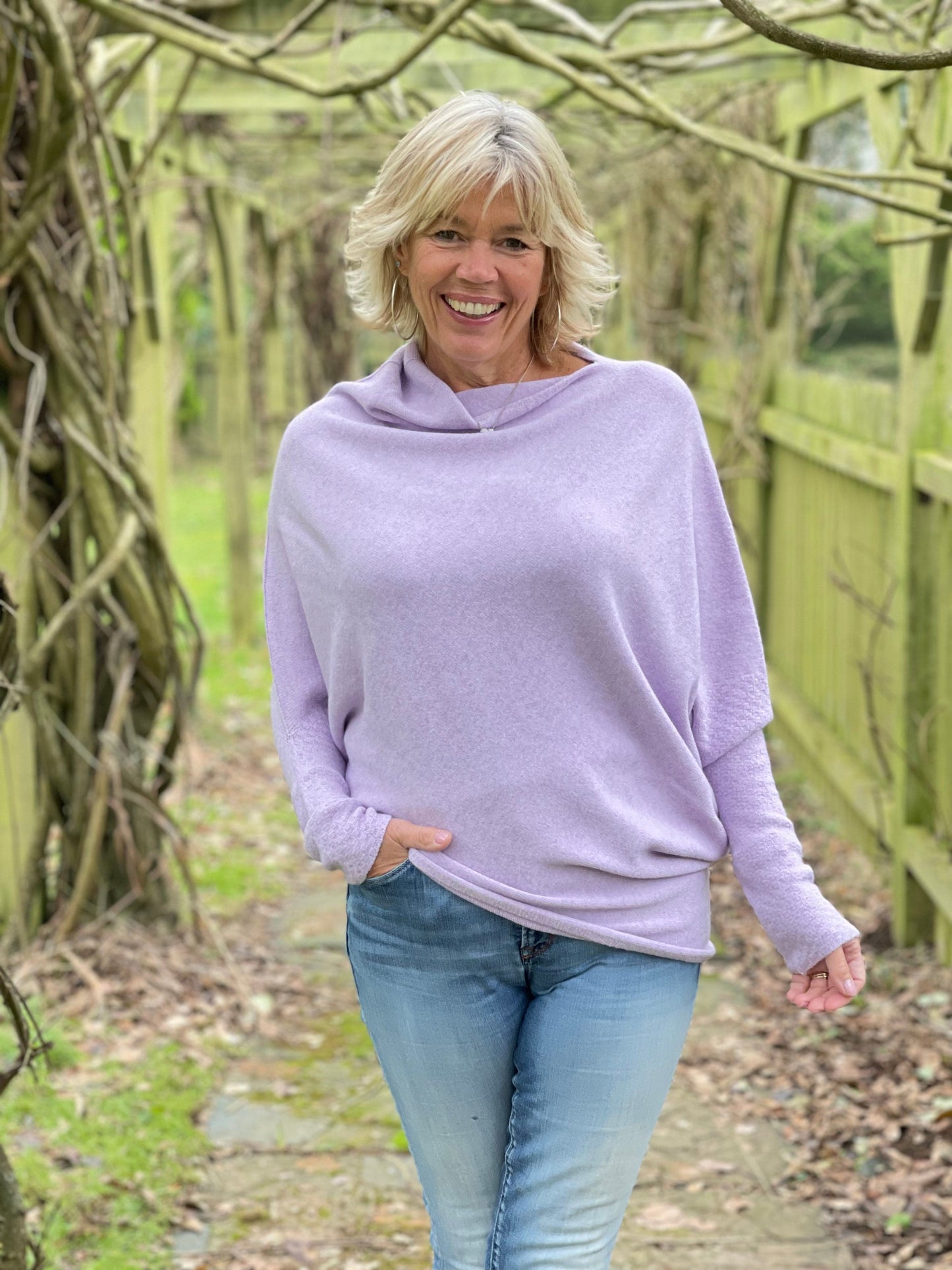clothing Soft Knit Asymmetrical Jumper - Lilac