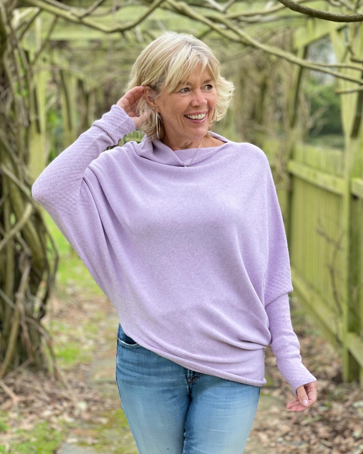 clothing Soft Knit Asymmetrical Jumper - Lilac