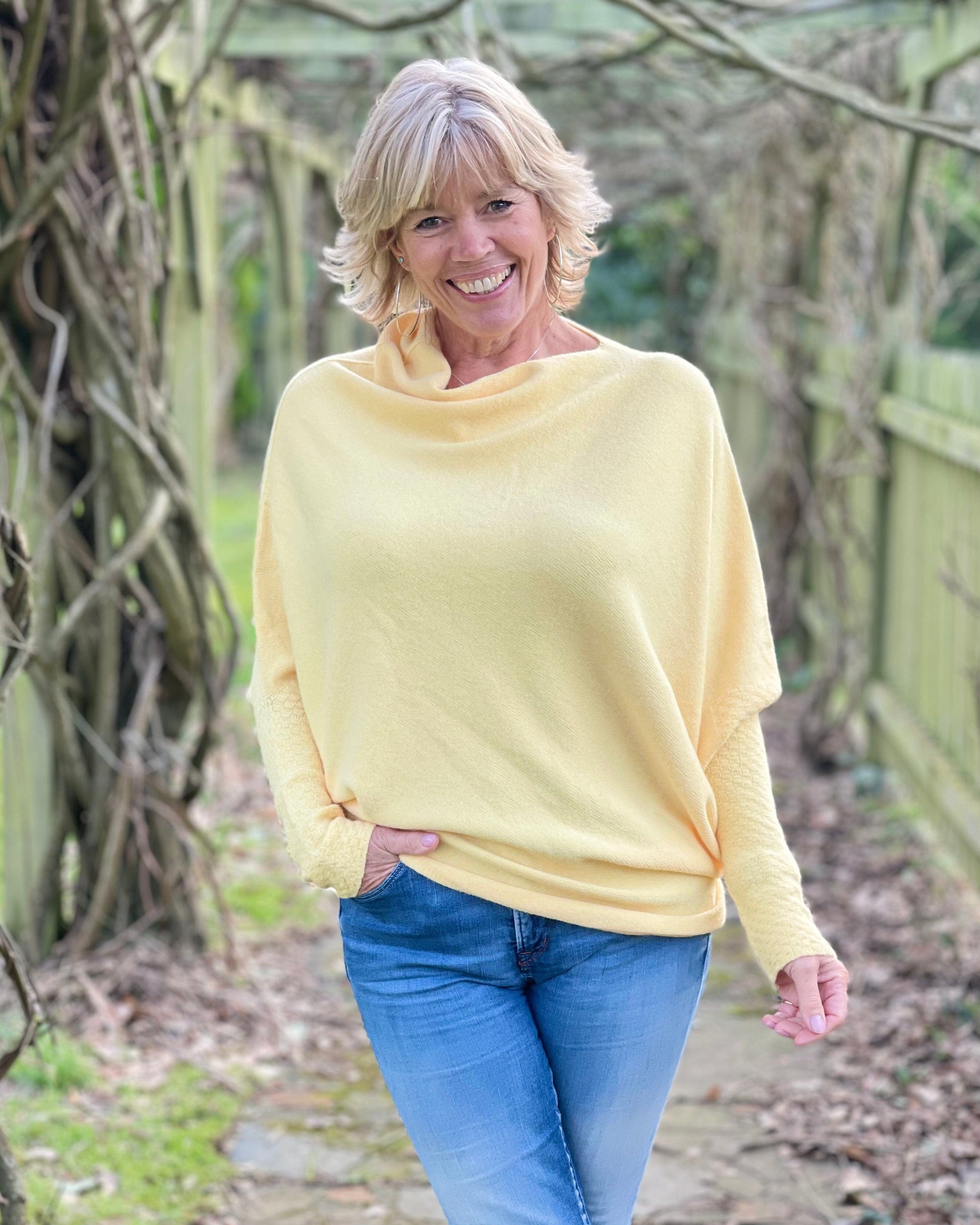 Soft Knit Asymmetric Jumper - Yellow