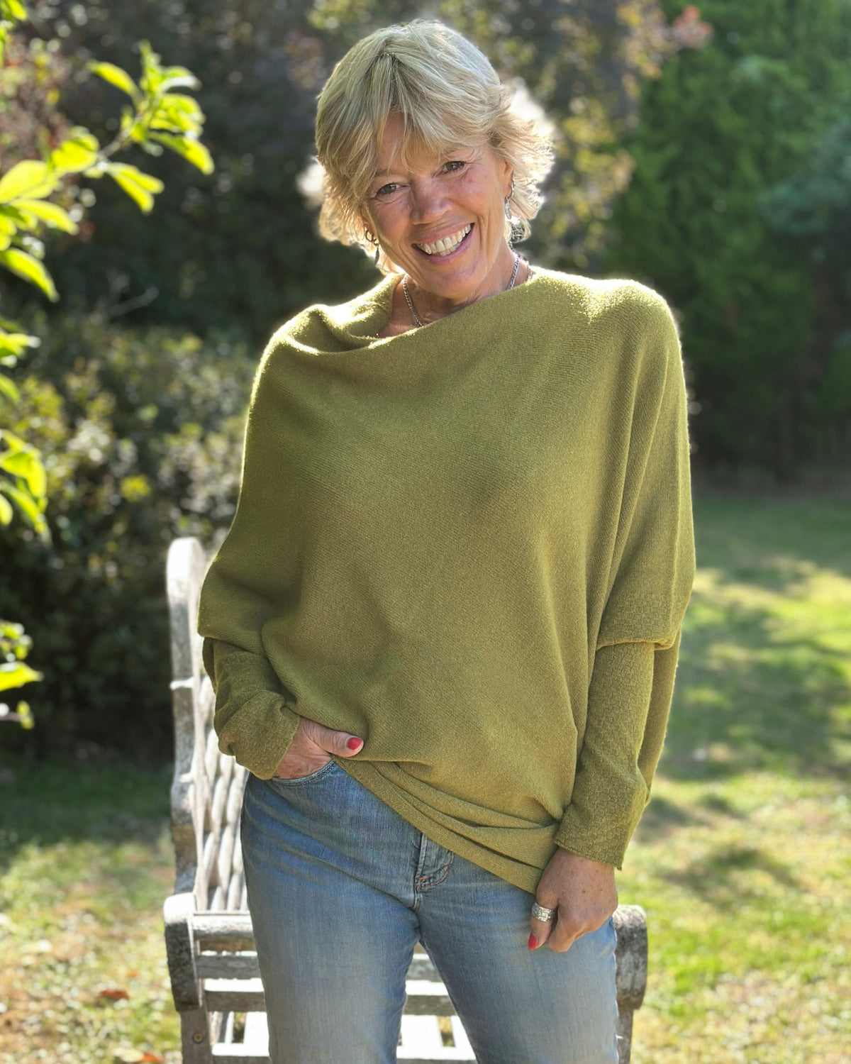 Soft Knit Asymmetric Jumper - Olive