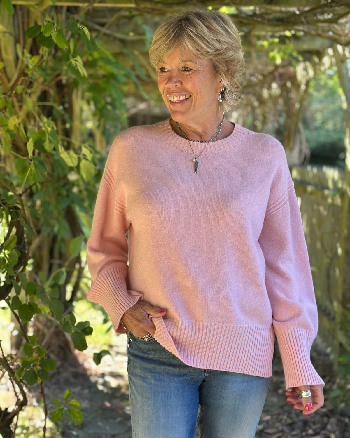 Soft Knit Oversized Slouch Jumper - Rose