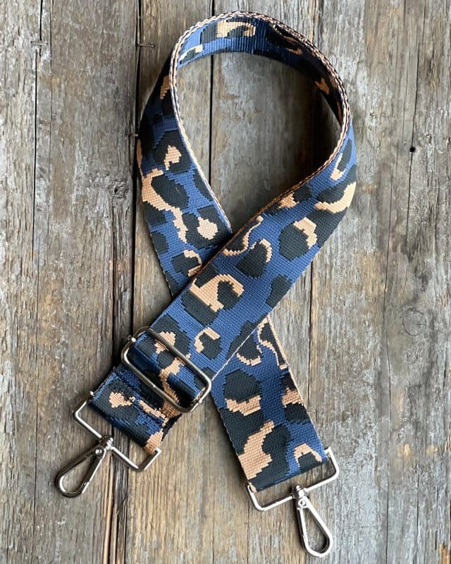 accessory Bag Strap - Navy Leopard Print