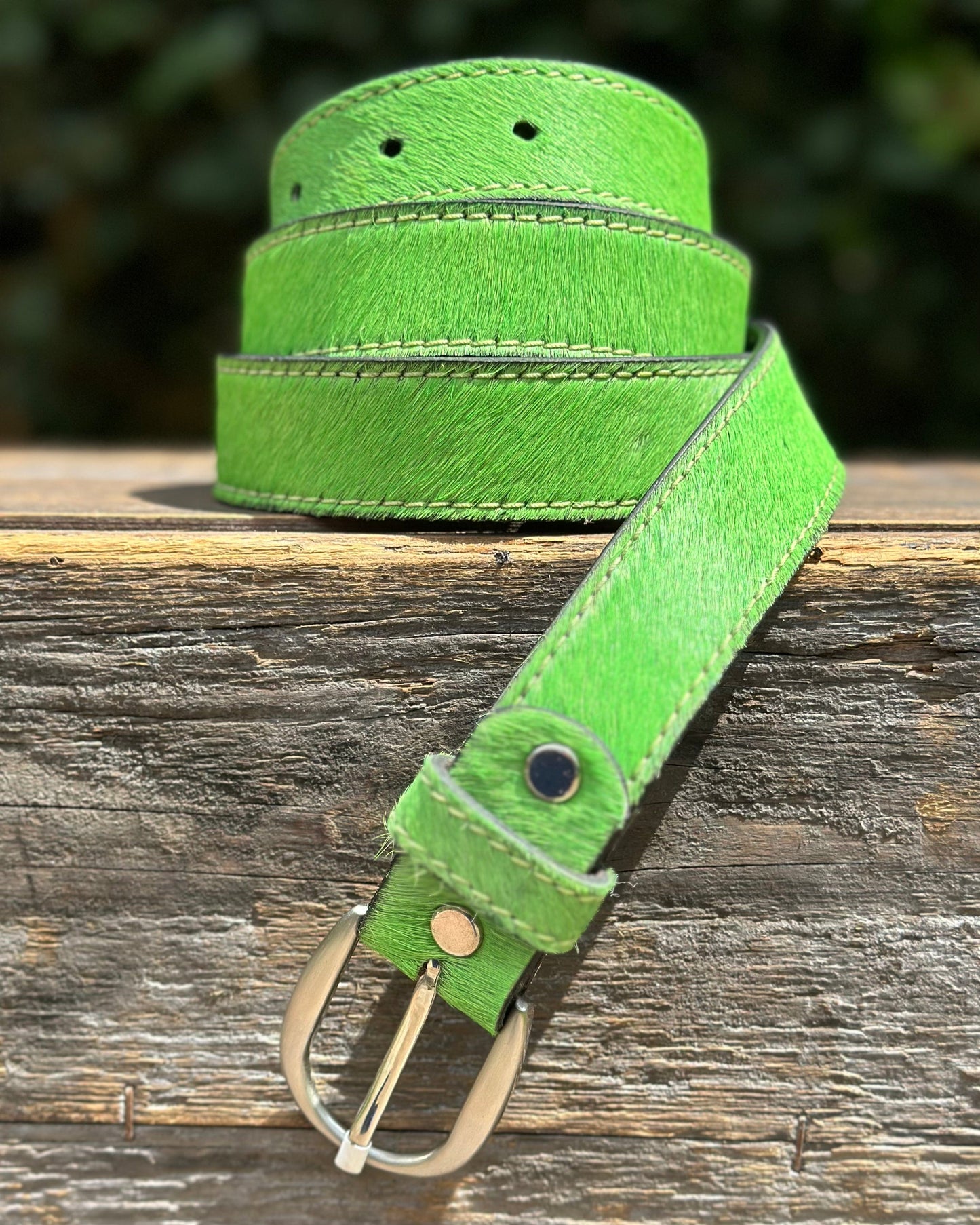 accessory Bright Coloured Leather Belt - Apple Green