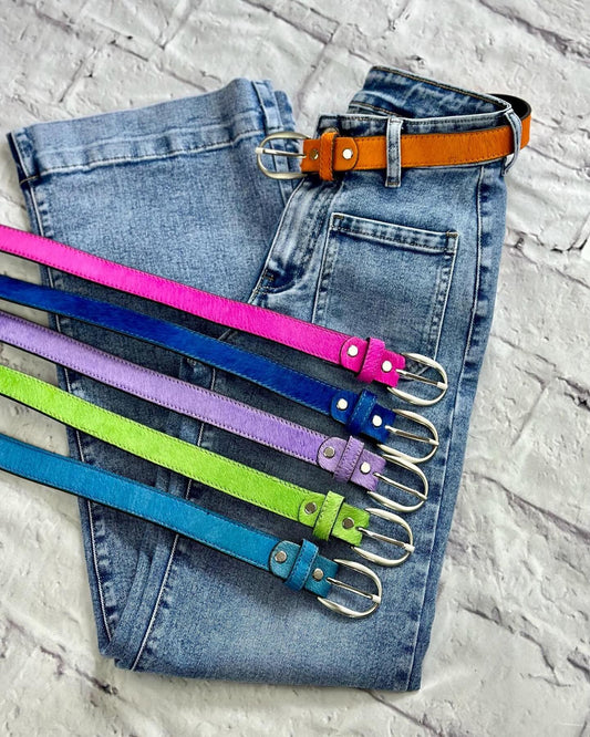 accessory Bright Coloured Leather Belt - Fuchsia