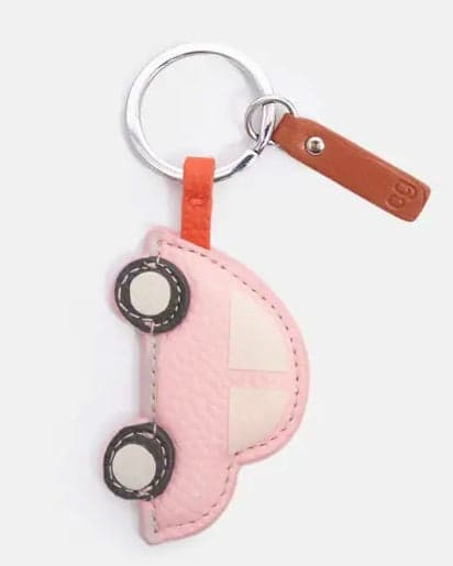 accessory Cute Pink Car Keyring - Leather