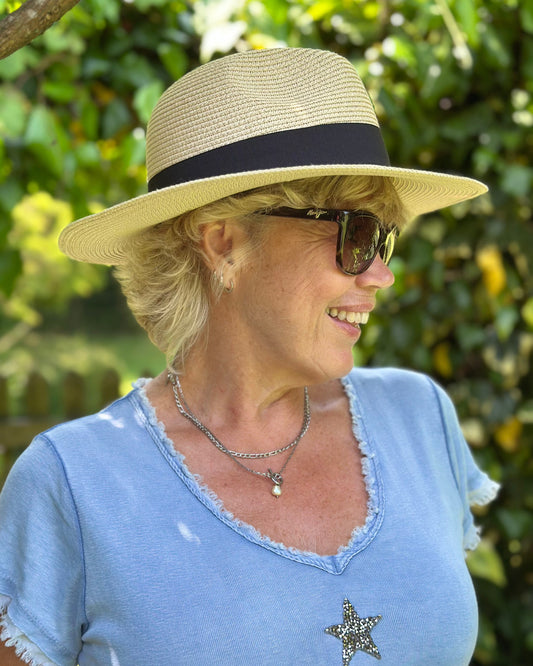 accessory Folding Travel Sun Hat - Natural
